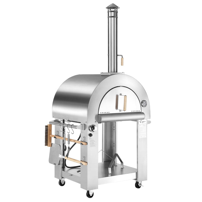 Empava Outdoor Wood Fired and Gas Pizza Oven in Stainless Steel (EMPV-PG03)