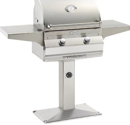 Fire Magic Choice C430S 24-Inch Natural/Propane Gas Grill With Analog Thermometer On Patio Post - C430S-RT1N-P6/C430S-RT1P-P6