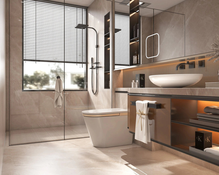 SEEWIN Bidet Toilet Leipzig Pro-Gold with Goldden Seat and Full Features CL5-G