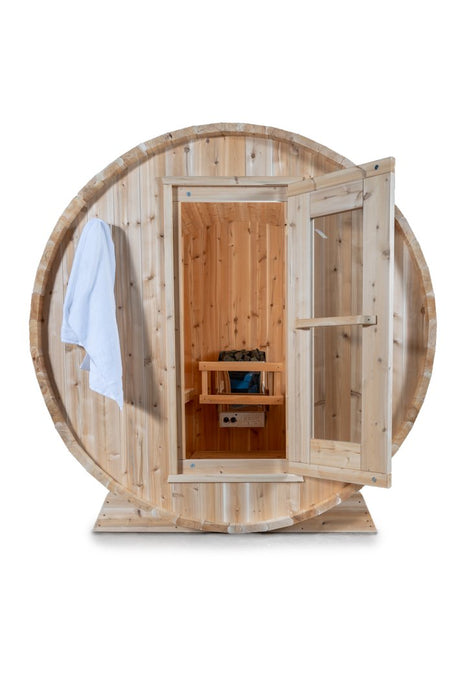 Dundalk Canadian Timber 2-4 Person Harmony Barrel Sauna - CTC22W - Dundalk LeisureCraft Saunas