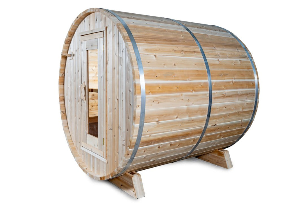 Dundalk Canadian Timber 2-4 Person Harmony Barrel Sauna - CTC22W - Dundalk LeisureCraft Saunas