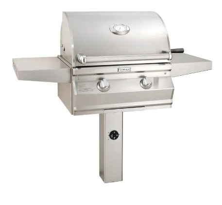 Fire Magic Choice Multi-User Accessible CMA430S 24-Inch Natural/Propane Gas Grill With Analog Thermometer On In-Ground Post - CMA430S-RT1N-G6/CMA430S-RT1P-G6