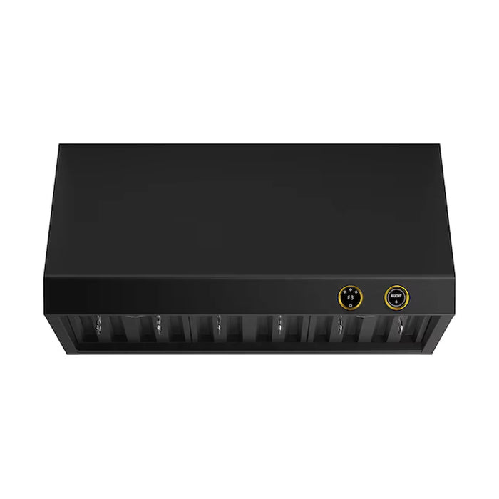 Kucht 36-Inch 900 CFM Ducted Under Cabinet Range Hood in Dark Titanium Stainless Steel with Gold Accents (KRHG360-GL)