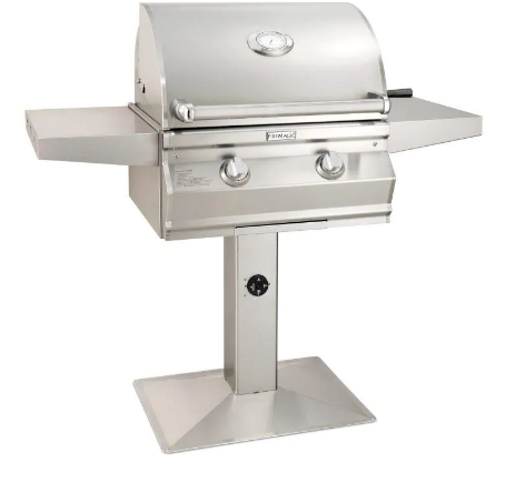 Fire Magic Choice Multi-User Accessible CMA430S 24-Inch Natural/Propane Gas Grill With Analog Thermometer On Patio Post -CMA430S-RT1N-P6/CMA430S-RT1P-P6