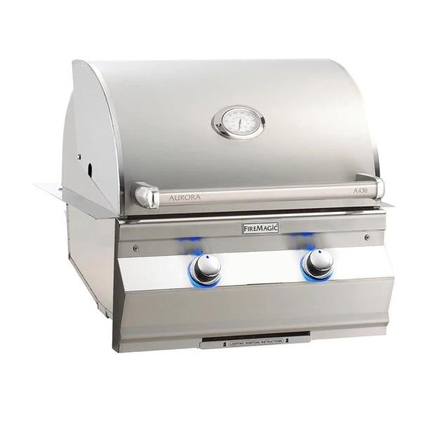 Fire Magic Aurora A430I 24-Inch Built-In Natural Gas / Propane Gas Grill With Rotisserie And Analog Thermometer - A430I-8EAN / A430I-8EAP