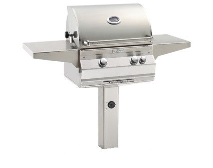 Fire Magic Grills A430S-7EAP-G6 Aurora 24 Inch In-Ground Post Mount Gas Grill with Analog Thermometer, Liquid Propane, Cast Stainless Steel "E"