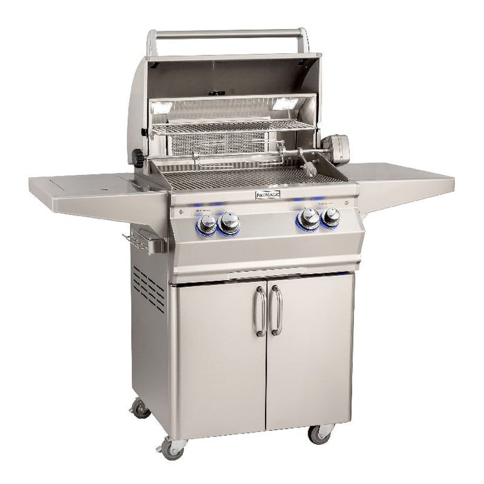 Fire Magic Grills A430S-8LAP-62 Aurora 24 Inch Portable Grill with Analog Thermometer and Back Burner, Liquid Propane, Infrared burner "L" Burner