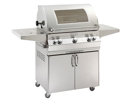 Fire Magic Grills Aurora 30 Inch Free-Standing Grill with Analog Thermometer and View Window, Natural Gas / Propane Gas - A660S-7EAN-62-W / A660S-7EAP-62-W