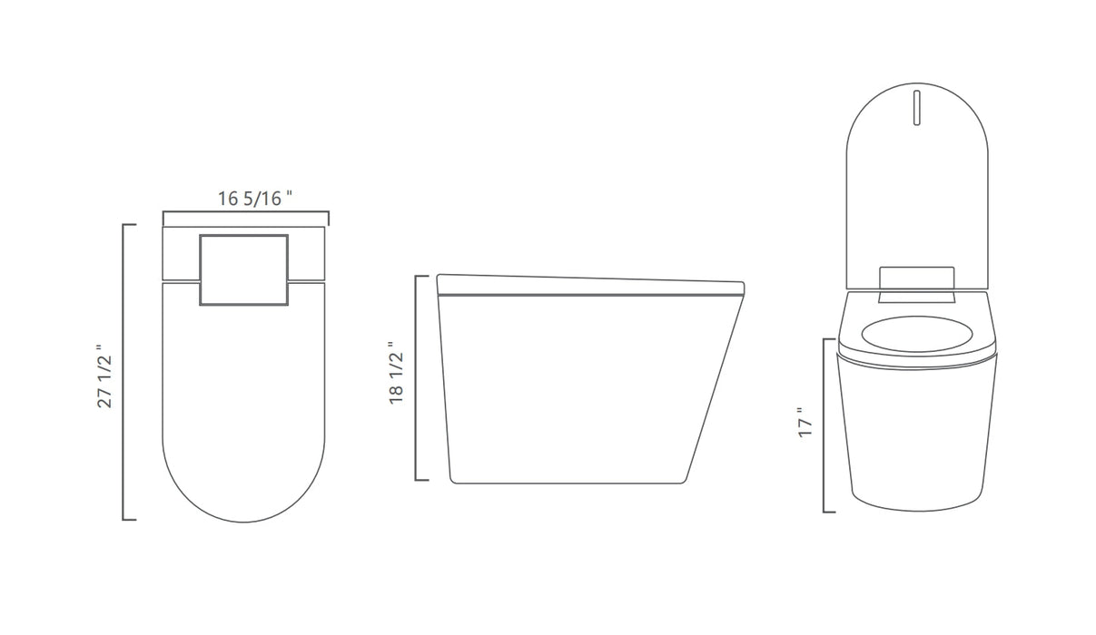 SEEWIN Bidet Toilet Munich STANDARD-White with LESS Features CM1-Z