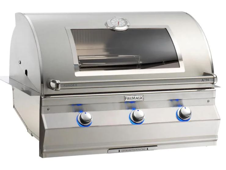 Fire Magic Aurora A790I 36-Inch Built-In Propane Gas Grill With Magic View Window And Analog Thermometer - A790I-7EAP-W