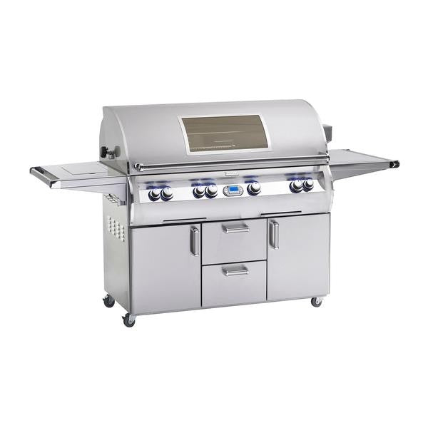Fire Magic Grills E1060S-8E1N-62-W/E1060S-8E1P-62-W Echelon Diamond 117 Inch Free-Standing Grill with Single Side Burner, Rotisserie, Digital Thermometer and View Window, Natural/Propane Gas, Cast Stainless Steel "E"