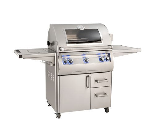 Fire Magic Grills E660S-8EAN-62-W/E660S-8EAP-62-W Echelon Diamond 30 Inch Free-Standing Grill with Analog Thermometer and View Window, Natural/Propane Gas, Cast Stainless Steel "E"