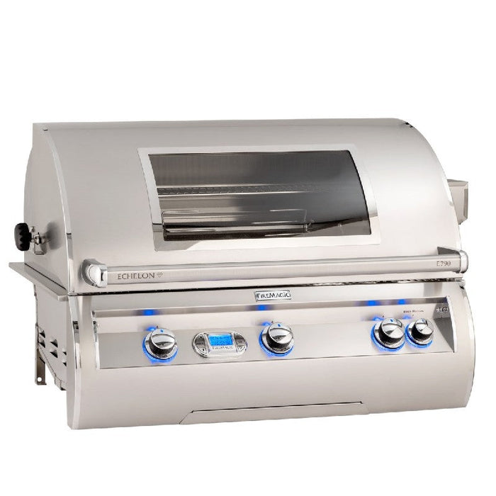 Fire Magic Echelon Diamond E790I 36-Inch Built-In Natural/Propane Gas Grill W/ One Infrared Burner, Magic View Window, Rotisserie, & Digital Thermometer - E790I-8L1N-W/E790I-8L1P-W