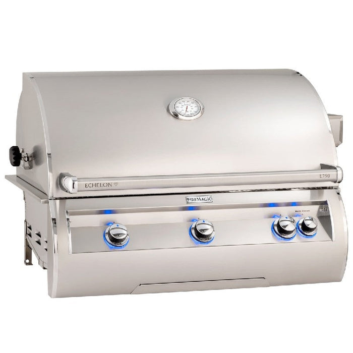 Fire Magic Grills E790I-8LAN/E790I-8LAP Echelon Diamond 37 Inch Built-In Grill with Analog Thermometer, Natural/Propane Gas, Infrared burner "L" Burner