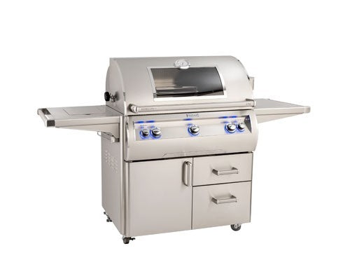 Fire Magic Grills E790S-8LAN-62-W/E790S-8LAP-62-W Echelon Diamond 36 Inch Free-Standing Grill with Analog Thermometer and View Window, Natural/Propane Gas, Infrared burner "L" Burner
