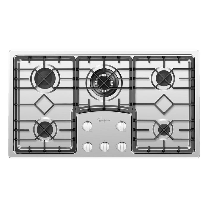 Empava 36-Inch Built-In Natural Gas Cooktops in Stainless Steel (EMPV-36GC5B90S)