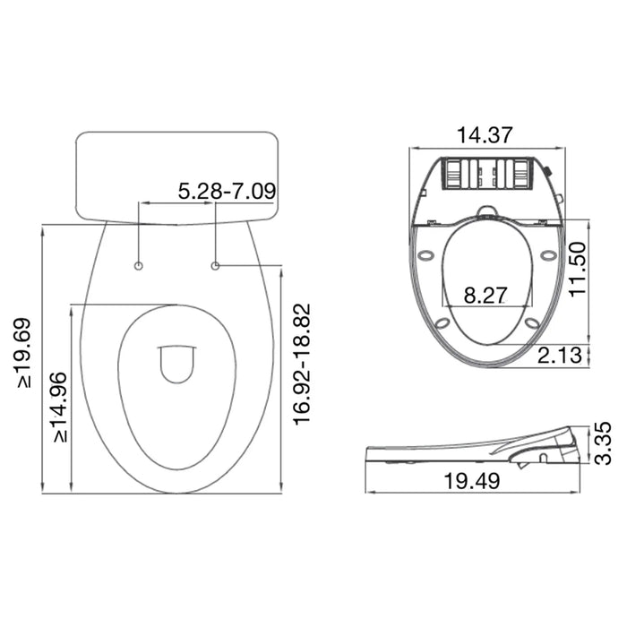 Empava  Non-Electric Bidet Seats for V Shape Elongated Toilets (EMPV-EB02V)