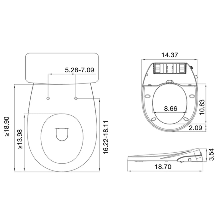 Empava Non-Electric Bidet Seats for O Shape Round Toilets (EMPV-EB03O)