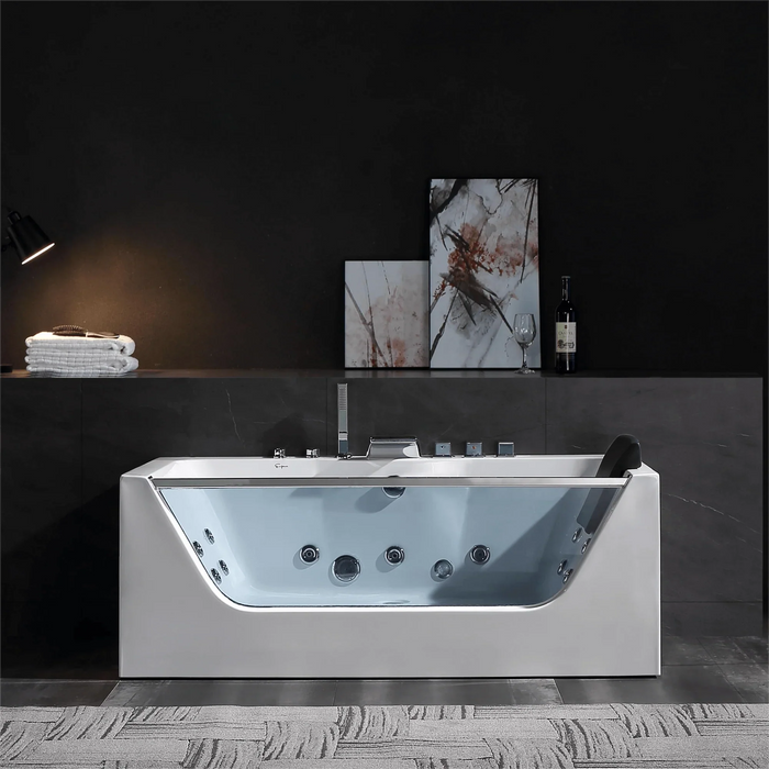 Empava 67-Inch Whirlpool Rectangular Bathtub (EMPV-67JT408LED)