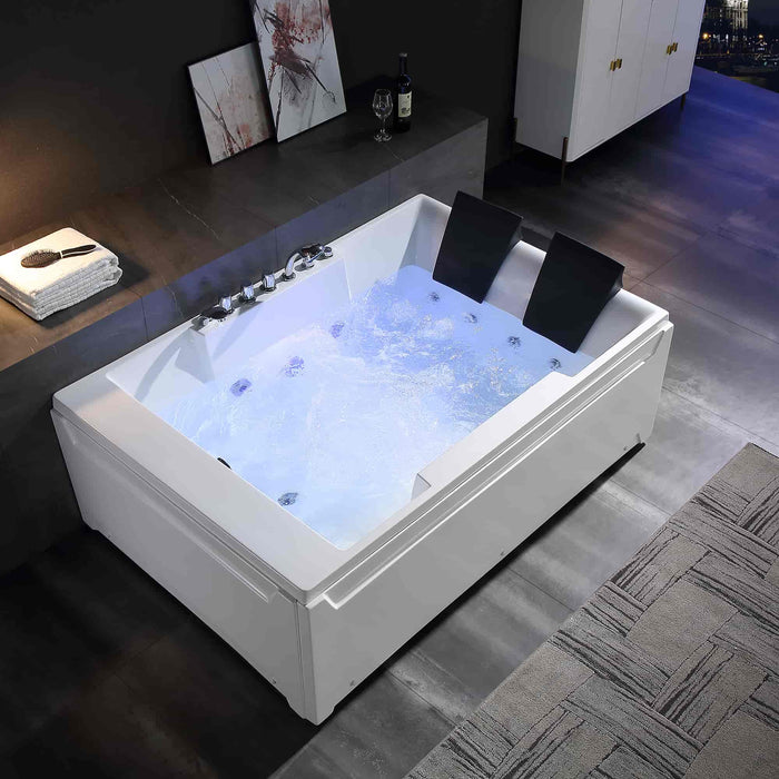 Empava 72-Inch Whirlpool Rectangular Bathtub (EMPV-72JT367LED)