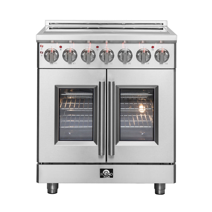 FORNO Massimo 30" 4.32 cu. ft. Freestanding French Door Electric Range with 5 Elements, FFSEL6955-30