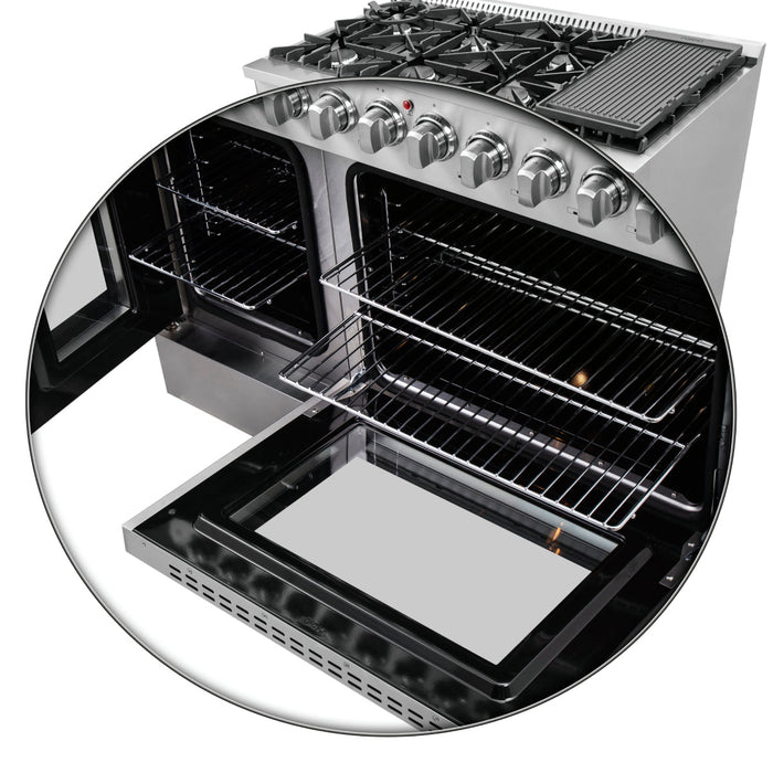 FORNO Galiano 48" 6.58 cu. ft. Dual Fuel Range with French Door in Stainless Steel, FFSGS6356-48