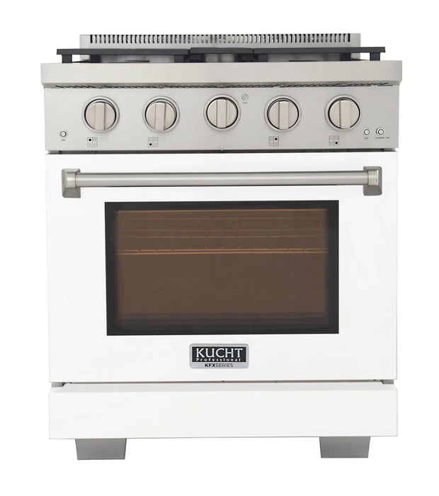 Kucht Professional 30-Inch 4.2 cu. ft. Gas Range in White with True Simmer Burners (KFX3000X-W)