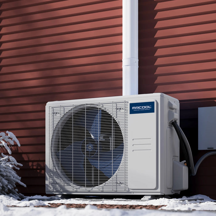 MRCOOL DIY 5th Gen Mini Split - 2-Zone 18,000 BTU Ductless Air Conditioner and Heat Pump Condenser with 18K + 6K Wall Mount Air Handlers