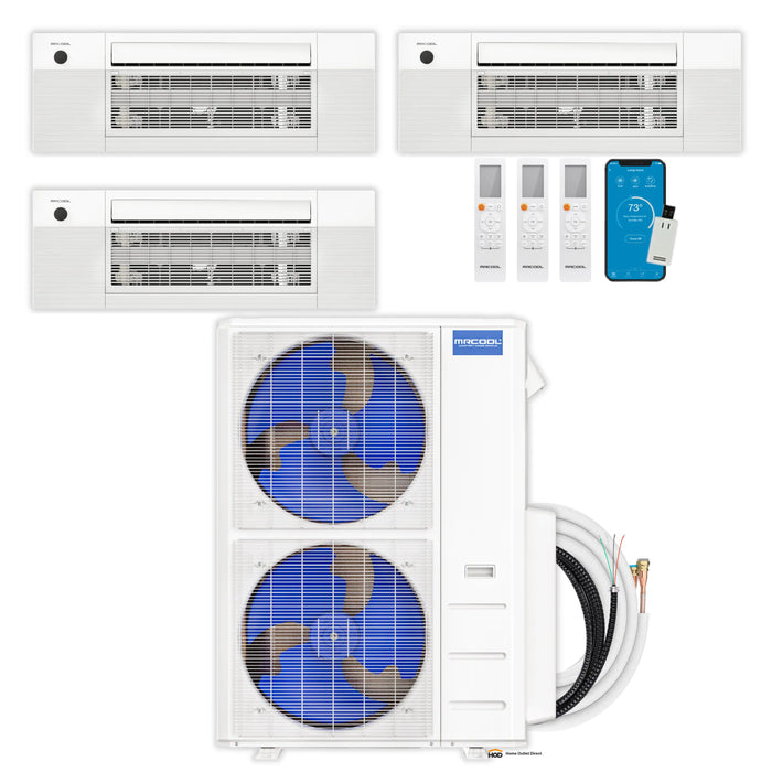 MRCOOL DIY 5th Gen Mini Split - 3-Zone 55,000 BTU Ductless Air Conditioner and Heat Pump Condenser with 18K + 9K + 6K Ceiling Cassette Air Handlers