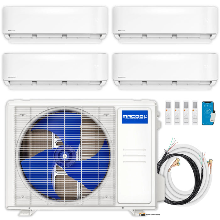 MRCOOL DIY 5th Gen Mini Split - 4-Zone 36,000 BTU Ductless Air Conditioner and Heat Pump Condenser with 12K + 9K + 9K + 6K Wall Mount Air Handlers