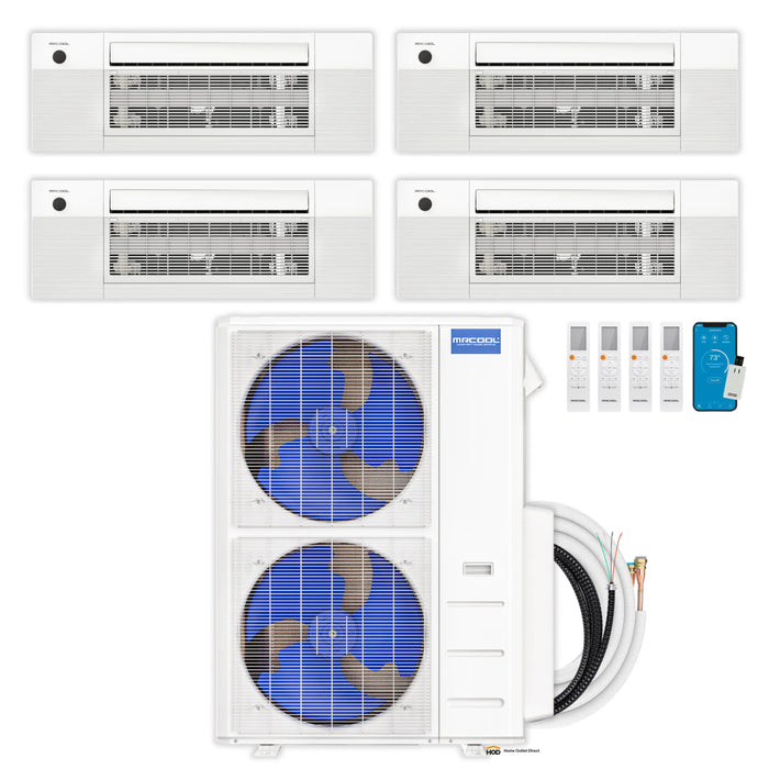 MRCOOL DIY 5th Gen Mini Split - 4-Zone 55,000 BTU Ductless Air Conditioner and Heat Pump Condenser with 18K + 9K + 9K + 9K Ceiling Cassette Air Handlers