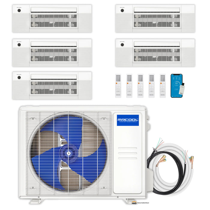 MRCOOL DIY 5th Gen Mini Split - 5-Zone 36,000 BTU Ductless Air Conditioner and Heat Pump Condenser with 12K + 9K + 9K + 9K + 6K Ceiling Cassette Air Handlers