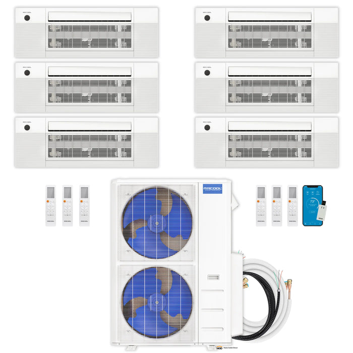 MRCOOL DIY 5th Gen Mini Split - 6-Zone 48,000 BTU Ductless Air Conditioner and Heat Pump Condenser with 18K + 9K + 9K + 9K + 9K + 9K Ceiling Cassette Air Handlers