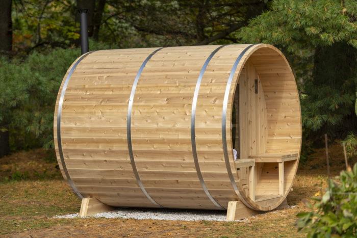 Dundalk Canadian Timber 2-4 Person Serenity Barrel Sauna - CTC2245W - Dundalk LeisureCraft Saunas