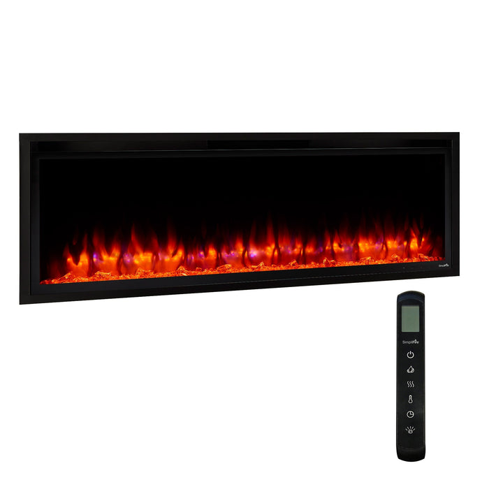 SimpliFire Allusion Platinum 50" Linear Electric Recessed Fireplace