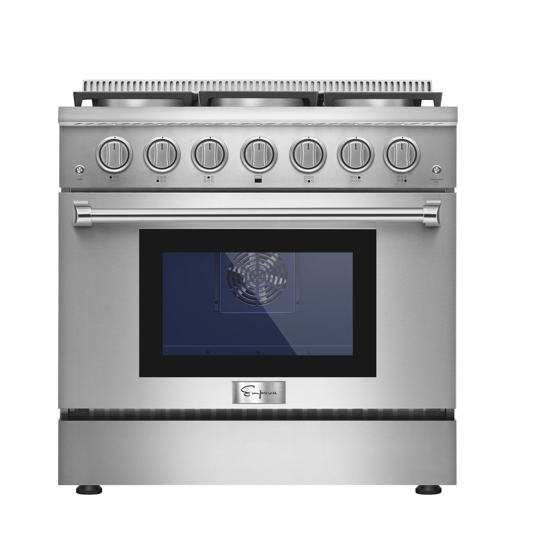 Empava 36-Inch Slide-In Single Oven Gas Range in Stainless Steel (EMPV-36GR04)
