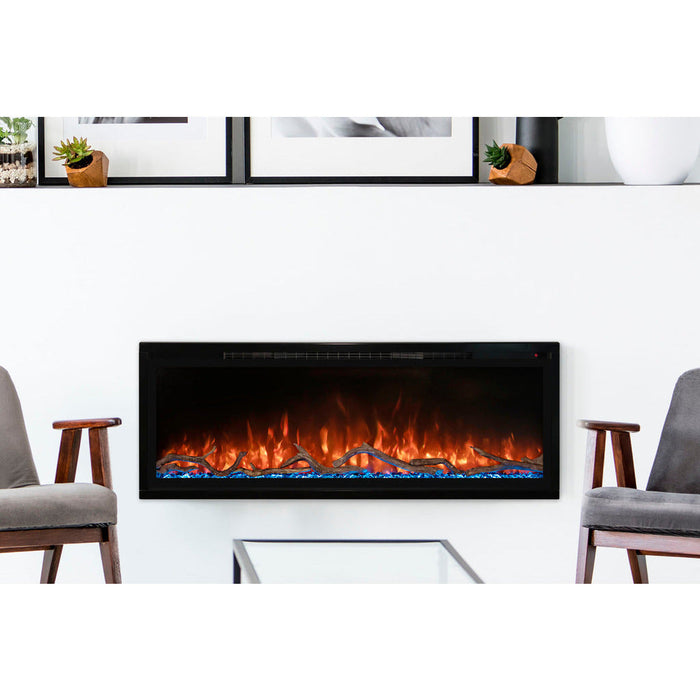Spectrum Slimline 50-inch wall-mounted fireplace, modern style.