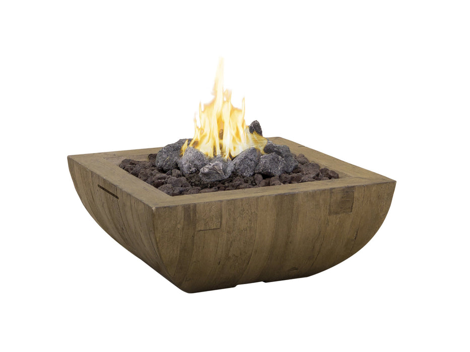 American Fyre Designs Reclaimed Wood Bordeaux Square Fire Bowl