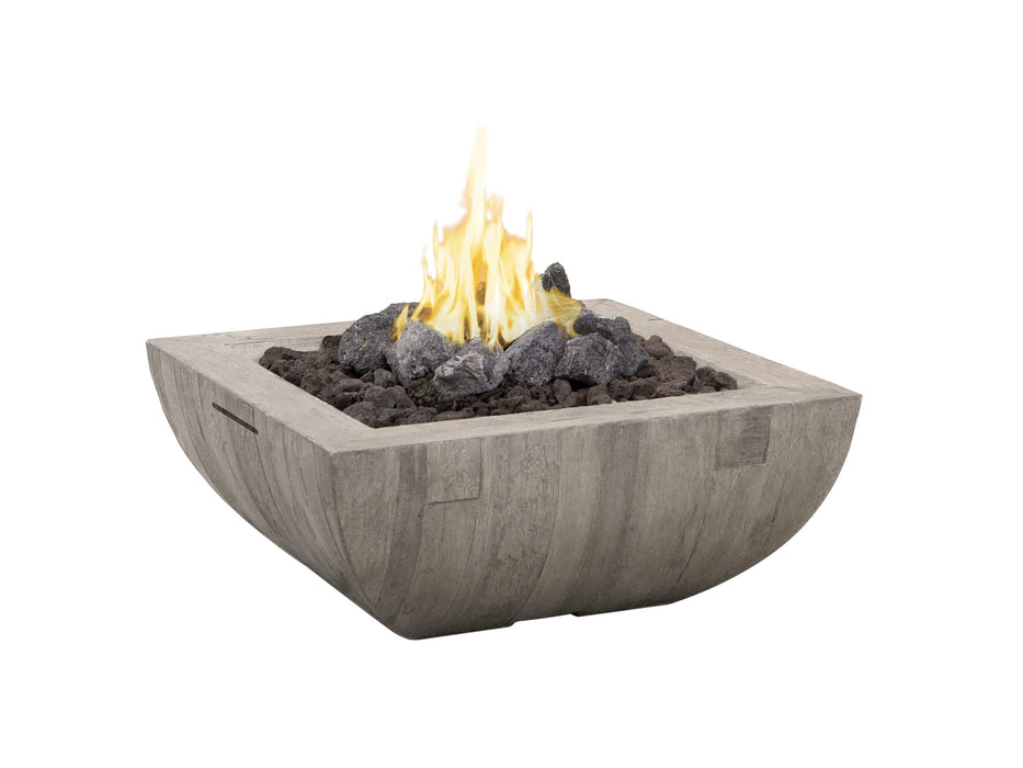 American Fyre Designs Reclaimed Wood Bordeaux Square Fire Bowl