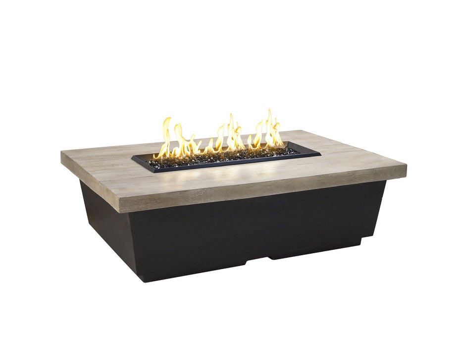 American Fyre Designs Reclaimed Wood Contempo Rectangle Fire Table