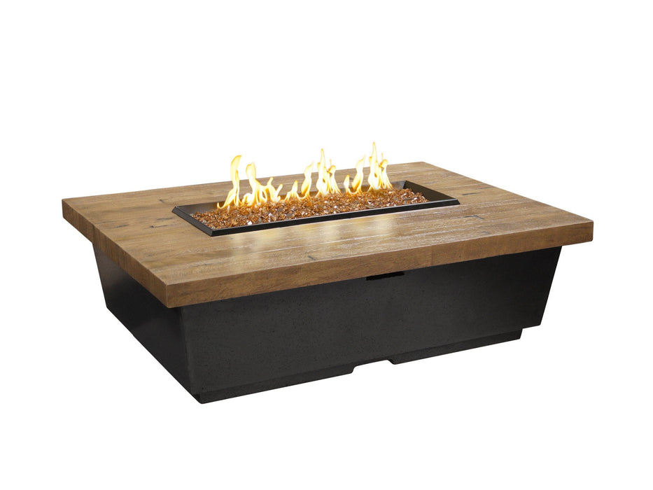 American Fyre Designs Reclaimed Wood Contempo Rectangle Fire Table
