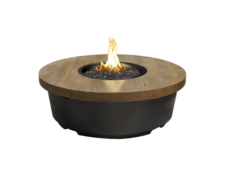 American Fyre Designs Reclaimed Wood Contempo Round Fire Table