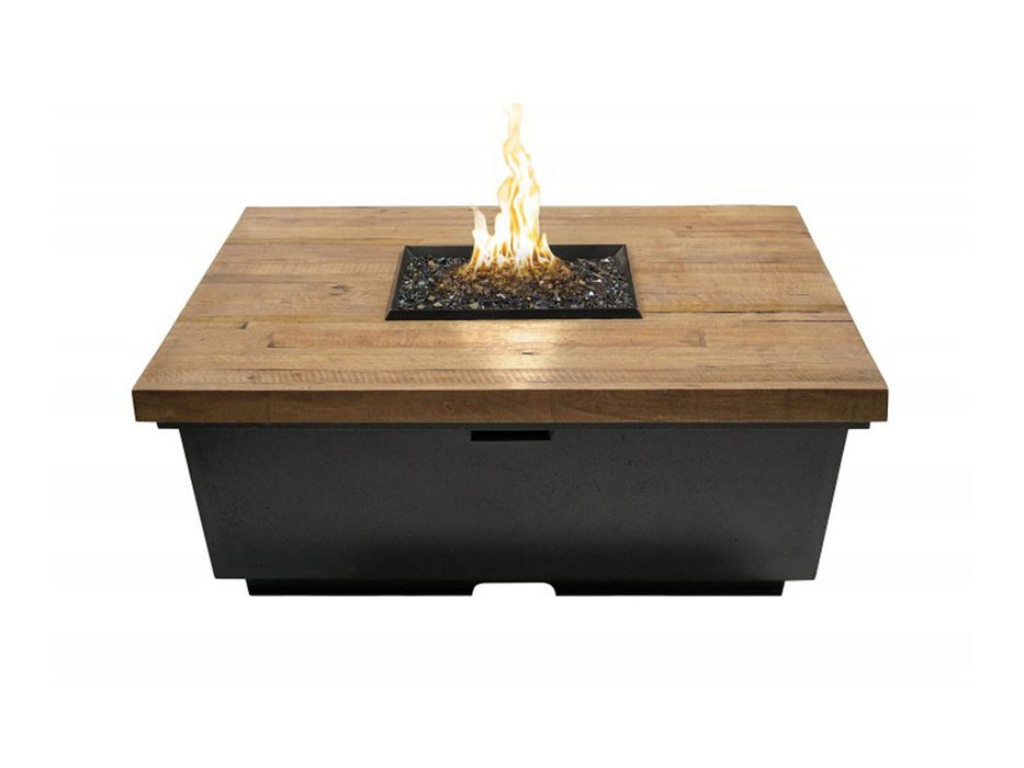 American Fyre Designs Reclaimed Wood Contempo Square Fire Table
