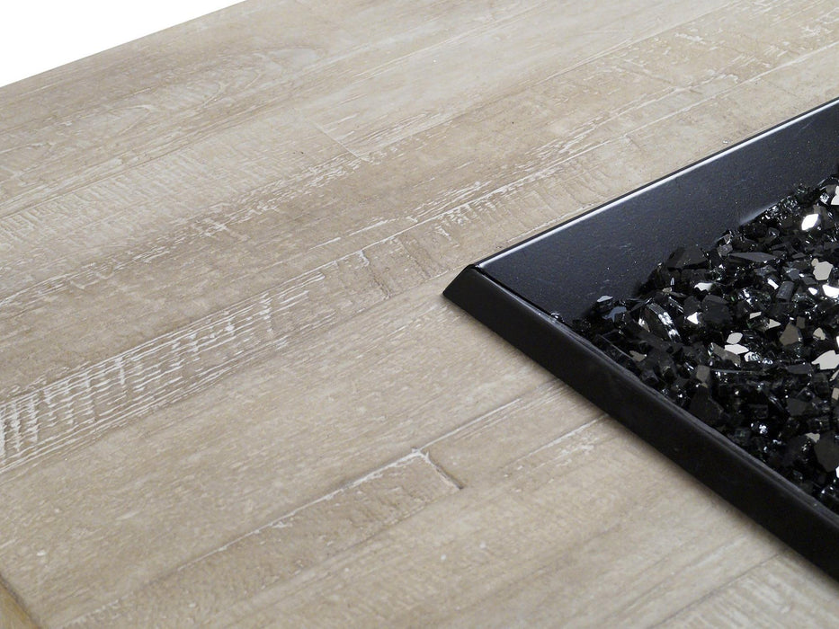 American Fyre Designs Reclaimed Wood Cosmopolitan Rectangle Fire Table