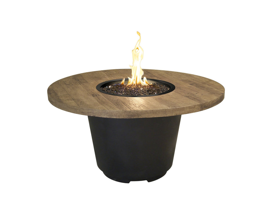 American Fyre Designs Reclaimed Wood Cosmopolitan Round Fire Table