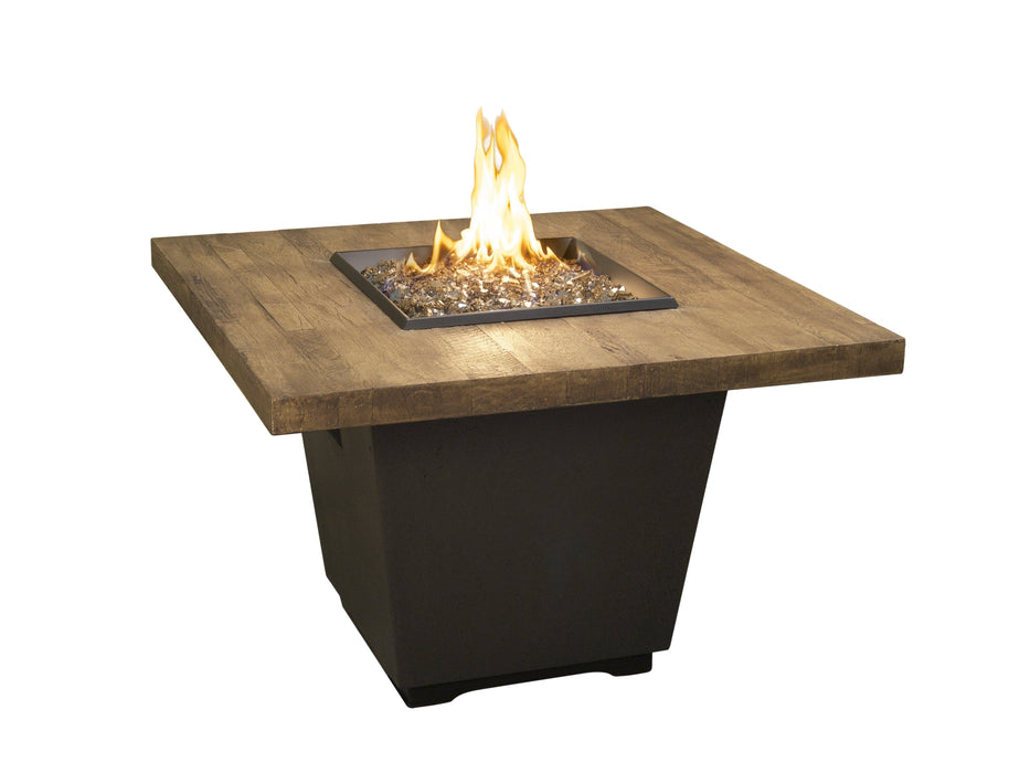 American Fyre Designs Reclaimed Wood Cosmopolitan Square Fire Table