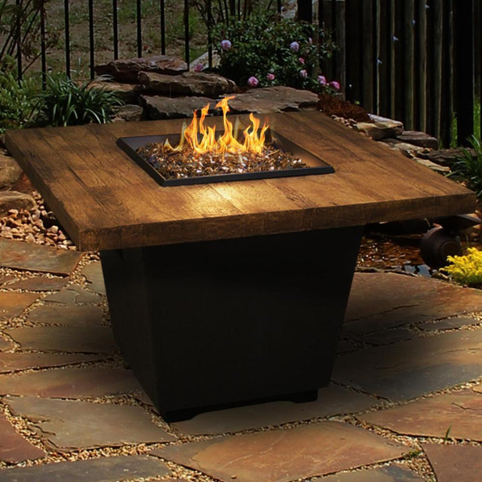 American Fyre Designs Reclaimed Wood Cosmopolitan Square Fire Table