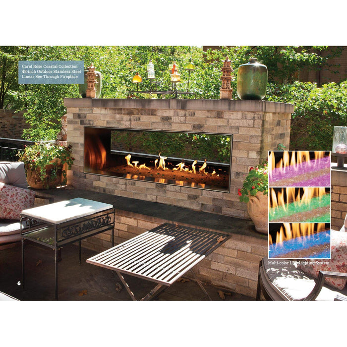 Empire 60" Carol Rose Linear See-Through Coastal Collection Outdoor Vent-Free Fireplace