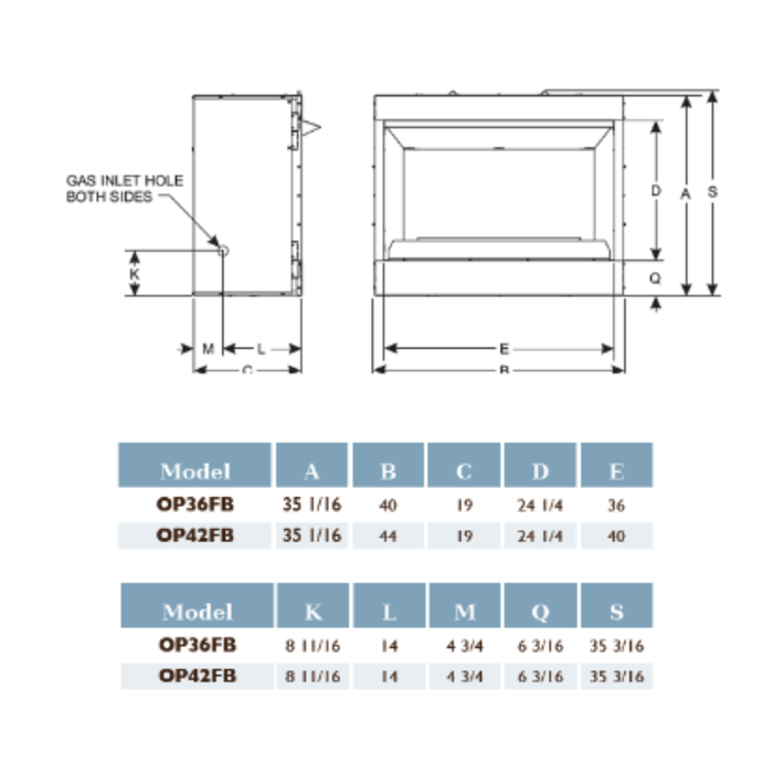 Empire 42" Carol Rose Traditional Coastal Collection Outdoor Vent-Free Fireplace