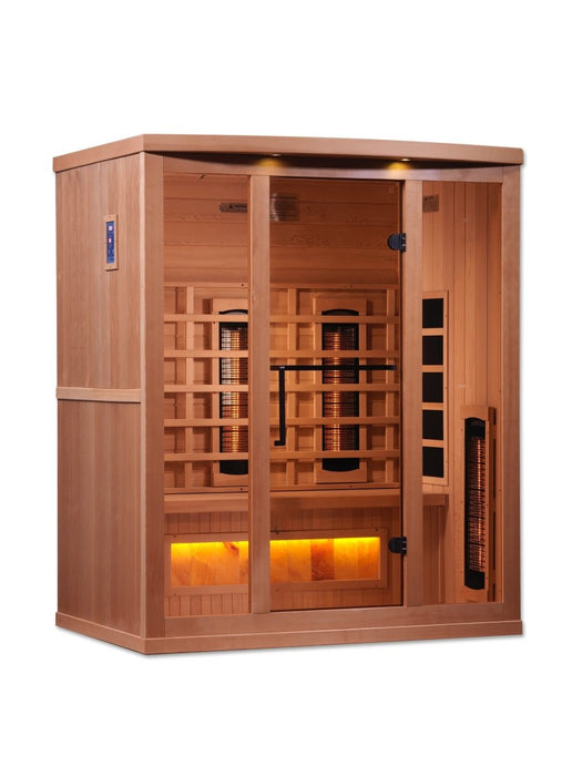 Golden Designs 3 Person FAR Infrared Dry Sauna with Himalayan Salt Bar GDI-8030-02